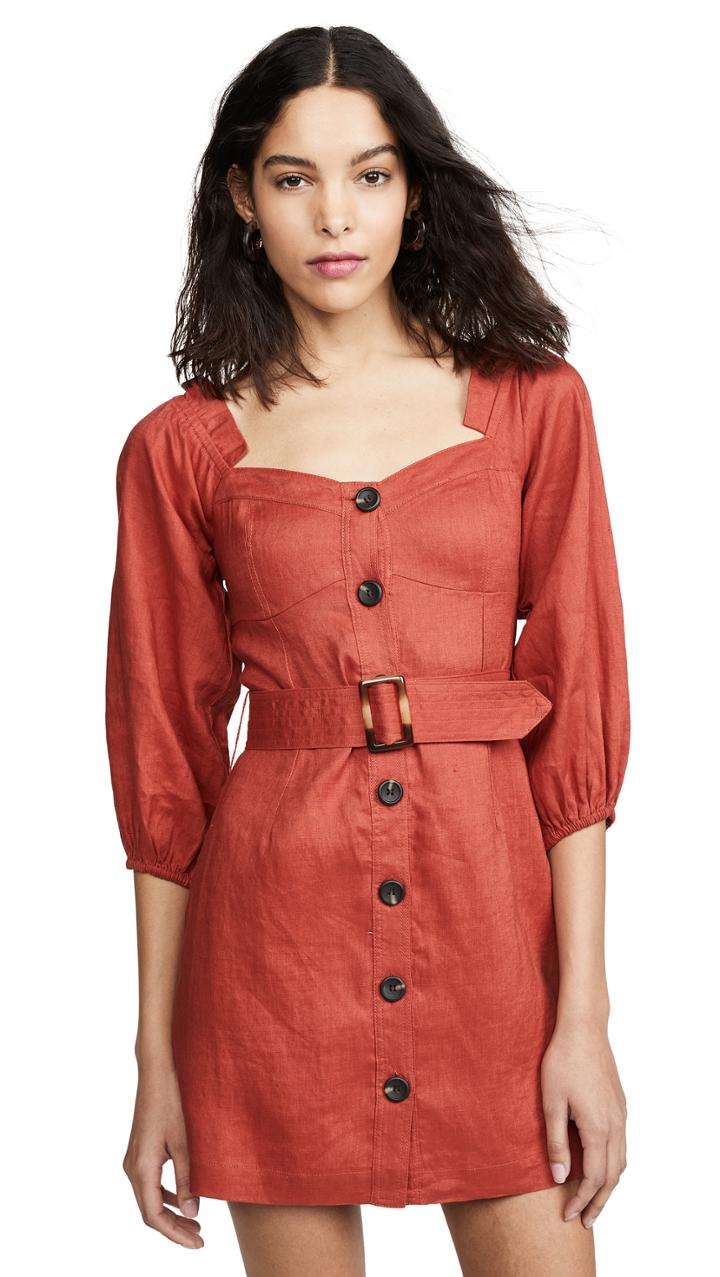 Suboo Rising Sun Button Front Mini Dress