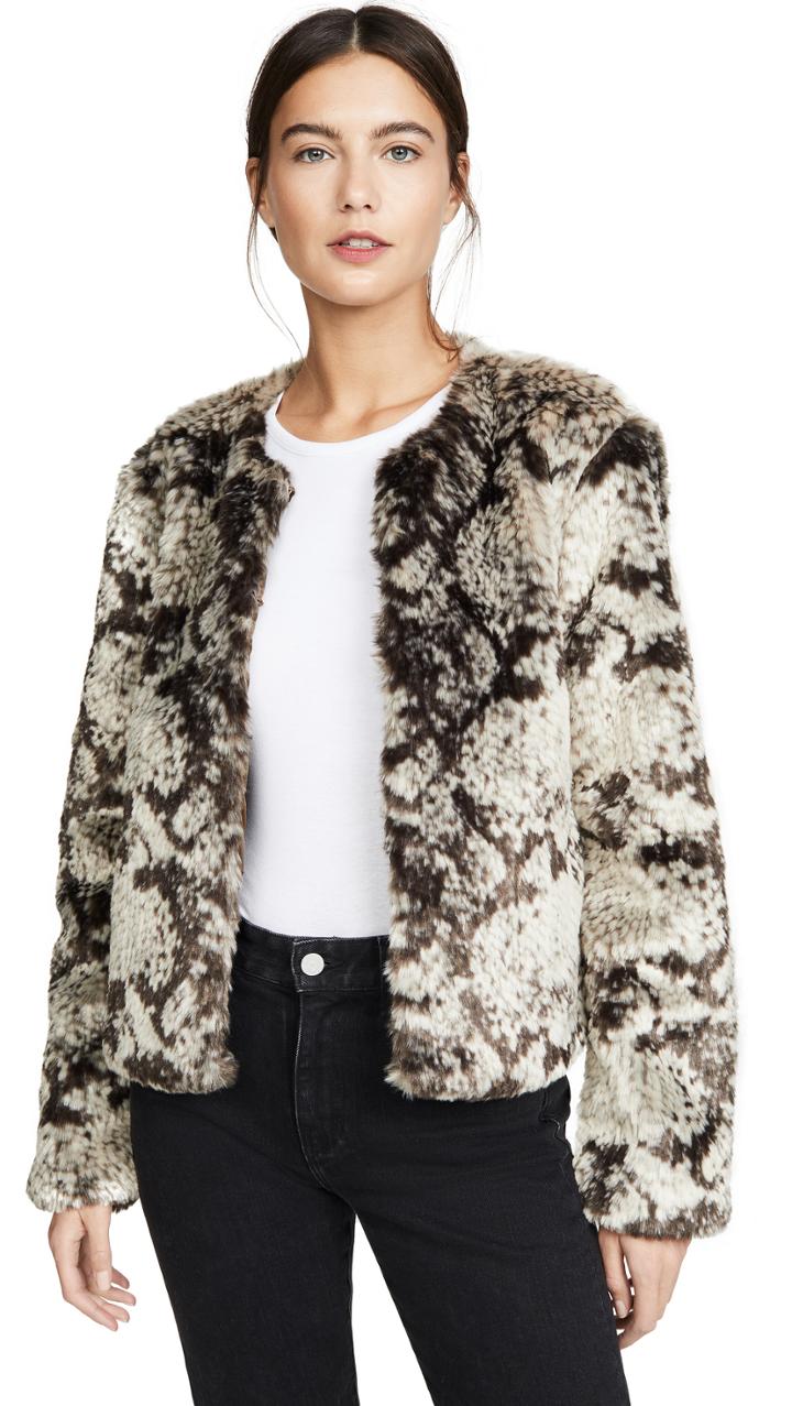 Bb Dakota Snake Out Faux Fur Jacket