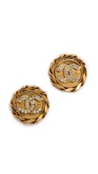 What Goes Around Comes Around Vintage Chanel Rhinestone Earrings