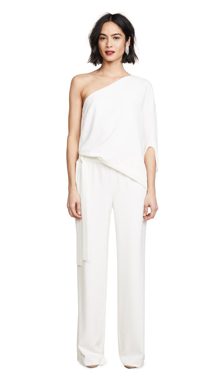 Halston Asymmetrical Wide Leg Jumpsuit