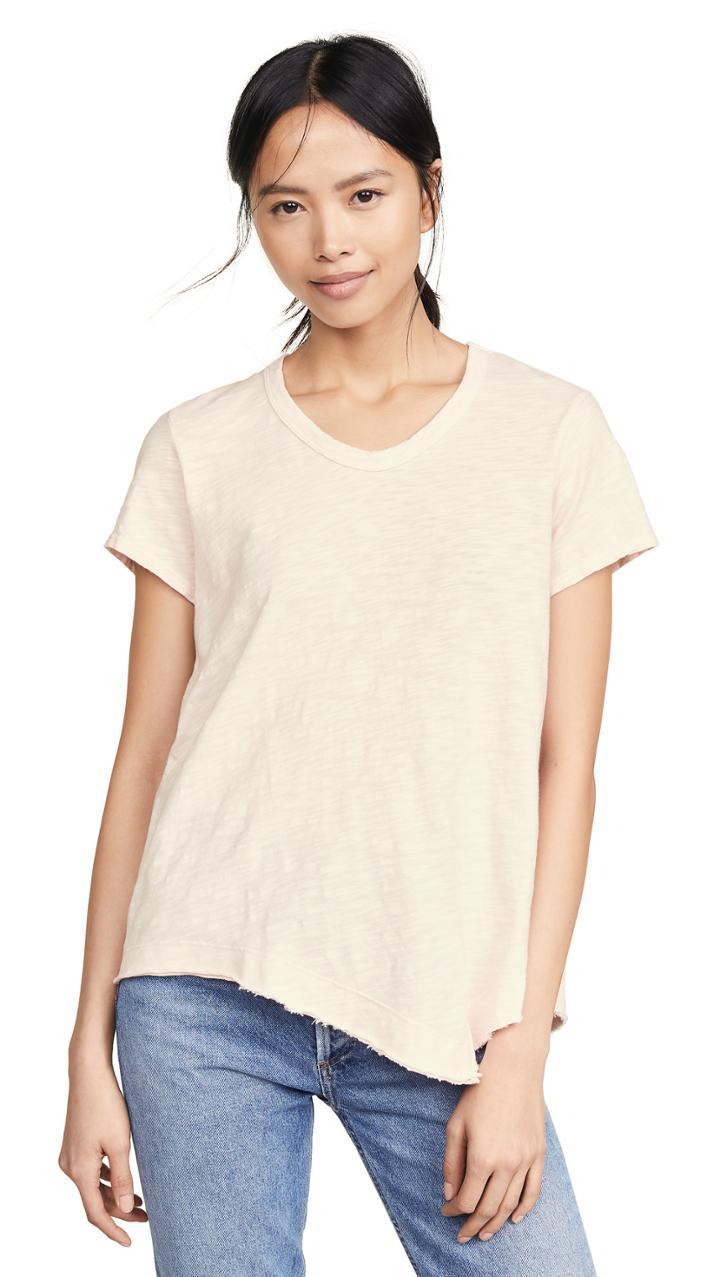Wilt Slant Hem Crew Neck T Shirt