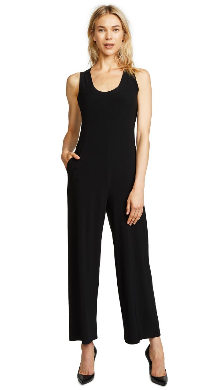 Norma Kamali Cross Back Cropped Jumpsuit