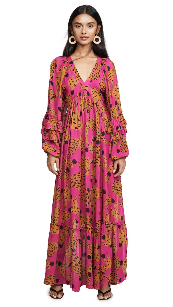 Farm Rio Pink Banana Maxi Dress