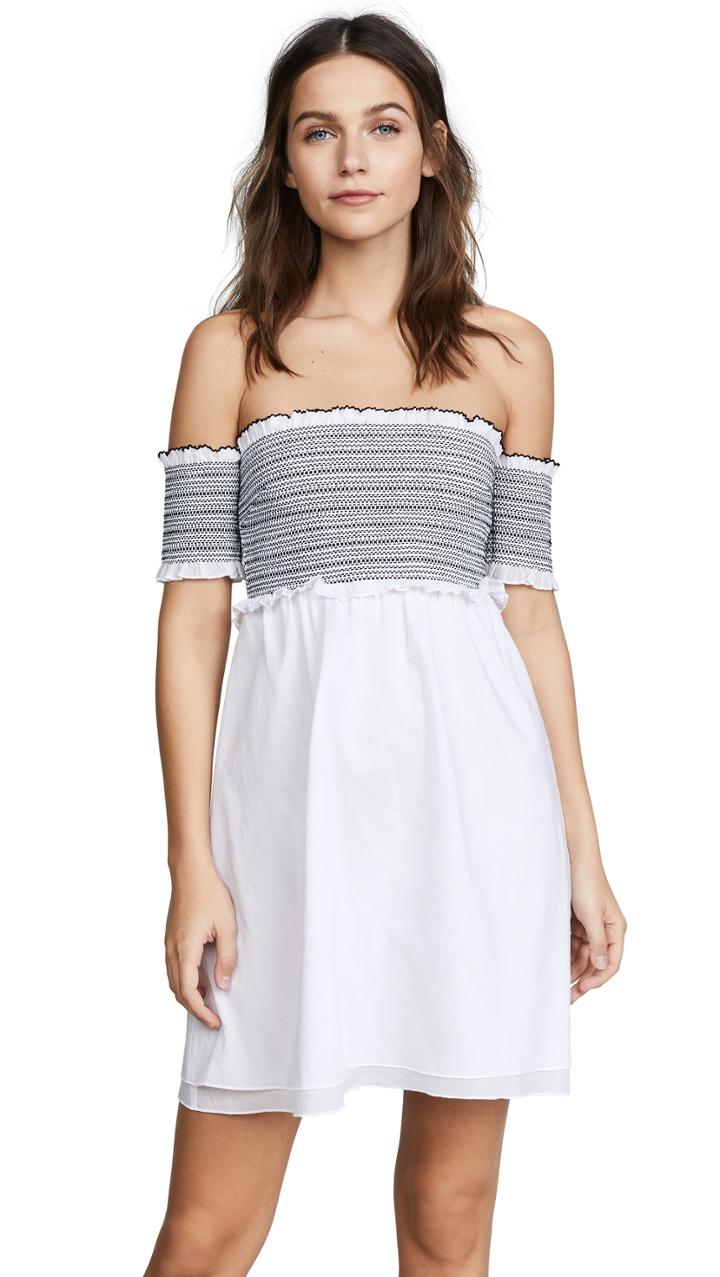Kisuii Aya Smocked Tunic Cover Up Dress