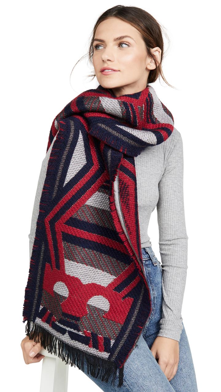 Tory Burch Maverick Whipstich Oblong Scarf