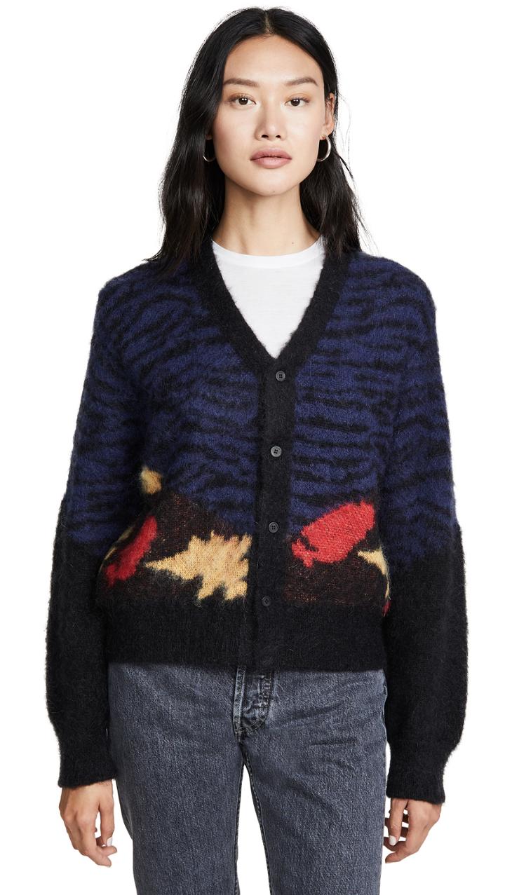 Toga Pulla Animal Jacquard Knit Cardigan