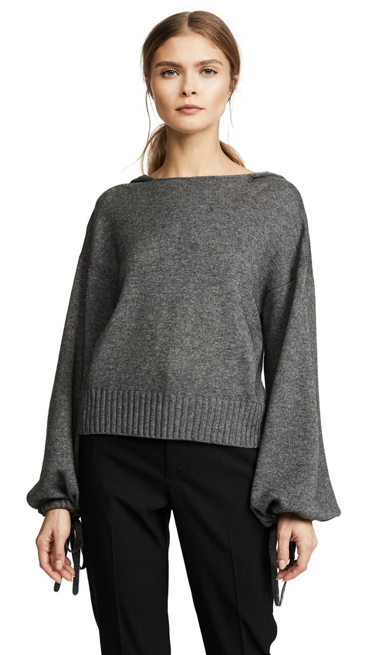 Vince Scrunch Crop Hooded Sweater