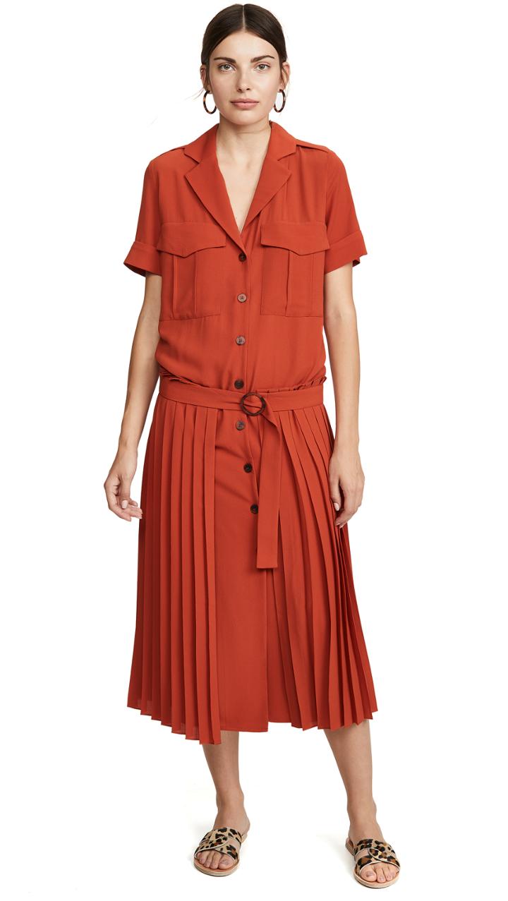 Victoria Victoria Beckham Pleat Detail Dress