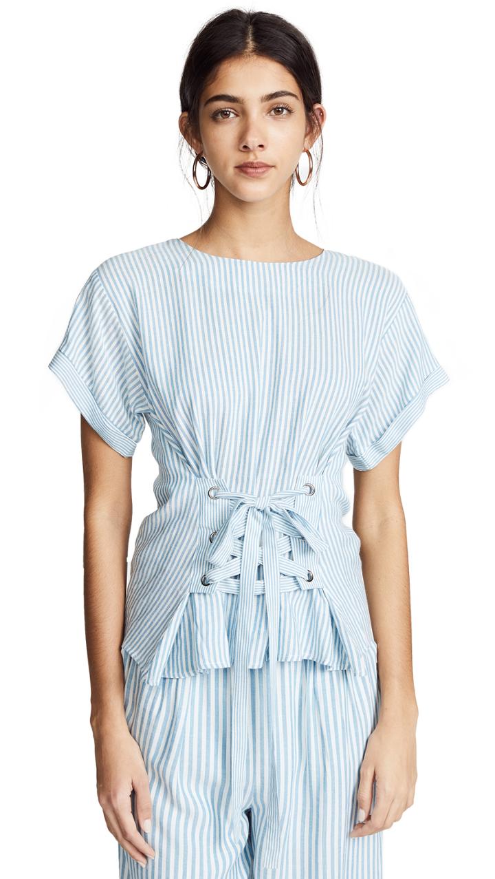 J O A Lace Up Blouse