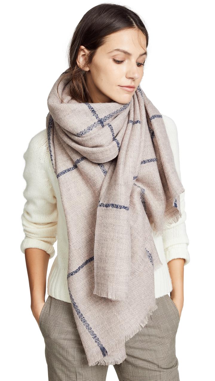 Hat Attack Box Windowpane Blanket Scarf