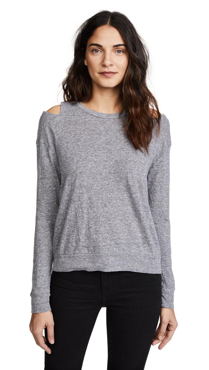 Monrow Neck Cutout Sweatshirt