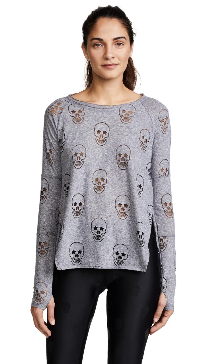 Terez Gray Starry Eyed Burnout Tee