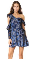Self Portrait Eyelet Wrap Velvet Mini Dress