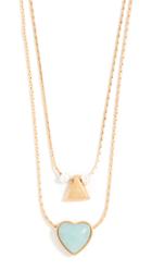 Madewell Layered Stone Heart Necklace Set