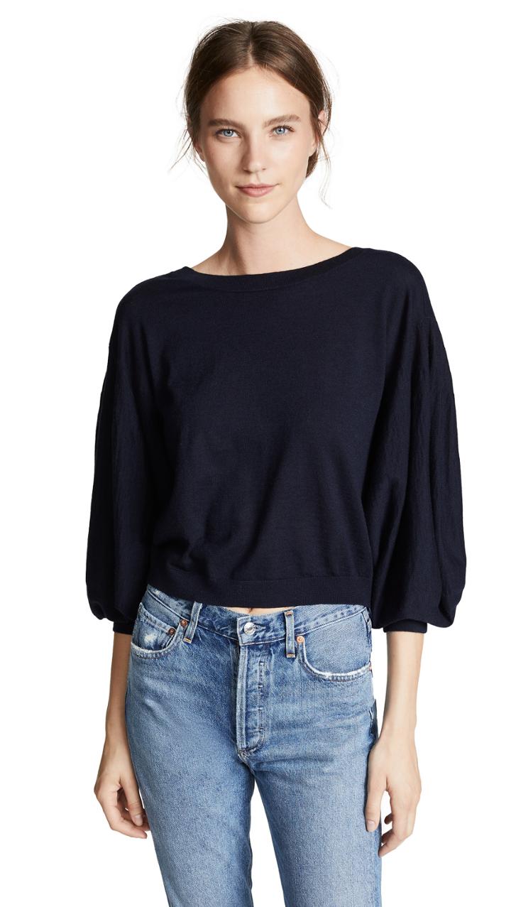 Autumn Cashmere Balloon Sleeve Cashmere Sweater