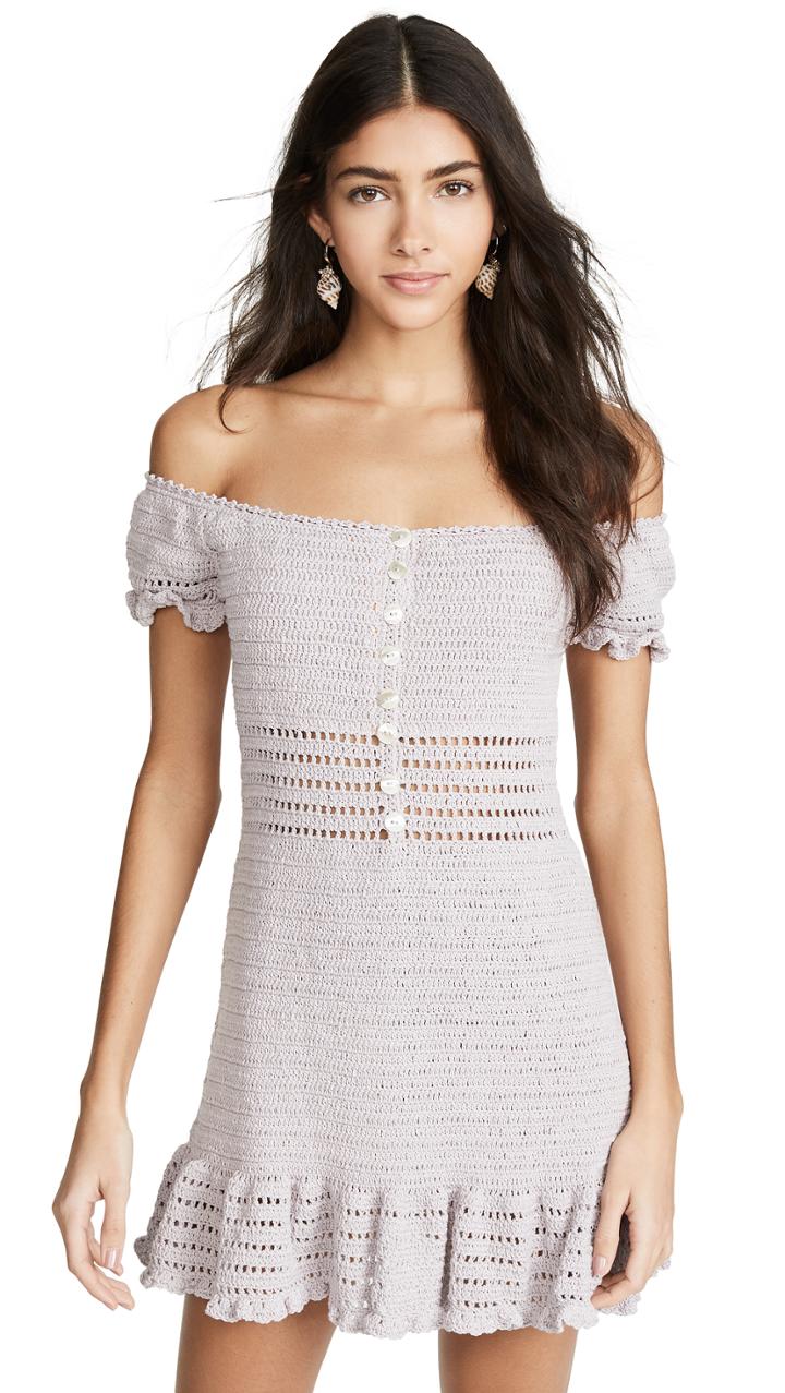 She Made Me Crochet Off The Shoulder Dress