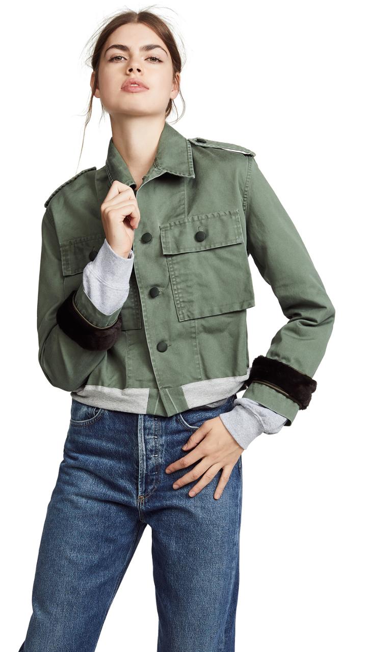 Harvey Faircloth Cropped Bomber Jacket