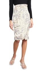 J O A Navy Animal Print Skirt