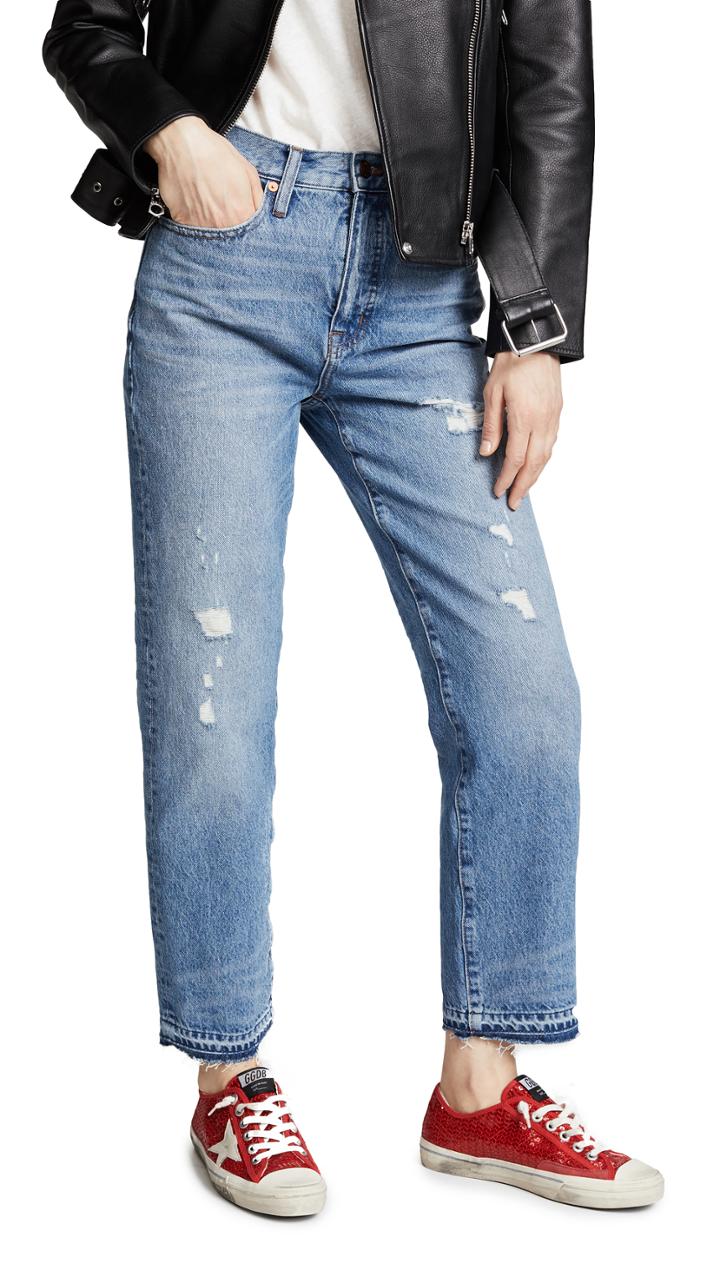 Madewell Destroyed Classic Straight Jeans