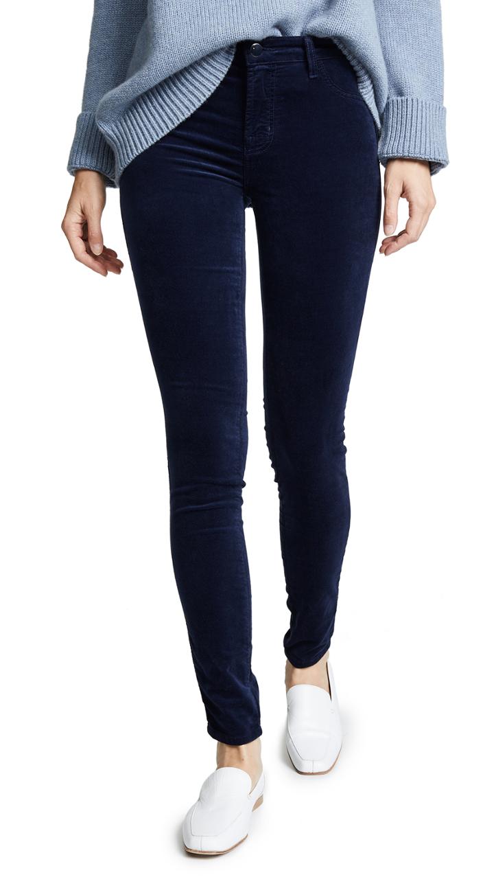 J Brand 815 Mid Rise Velvet Super Skinny Pants