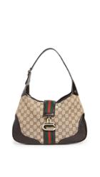 What Goes Around Comes Around Gucci Brown Canvas Web Hobo Bag
