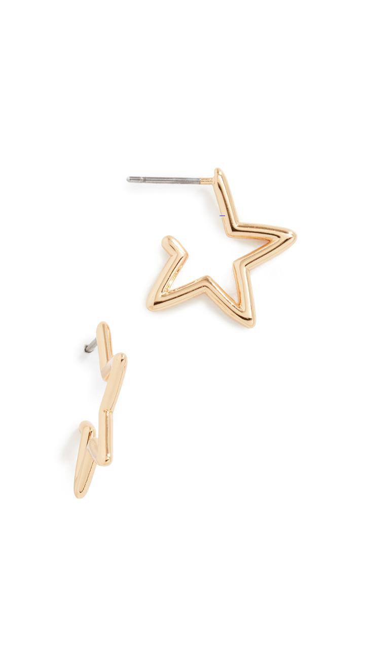 Kate Spade New York Scrunched Scallops Mini Star Hoops