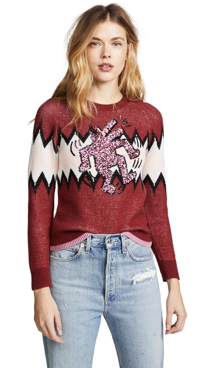 Coach 1941 X Keith Haring Zigzag Crew Neck Sweater
