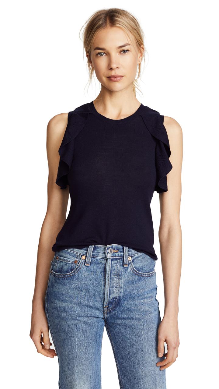 Pringle Of Scotland Sleeveless Frill Top
