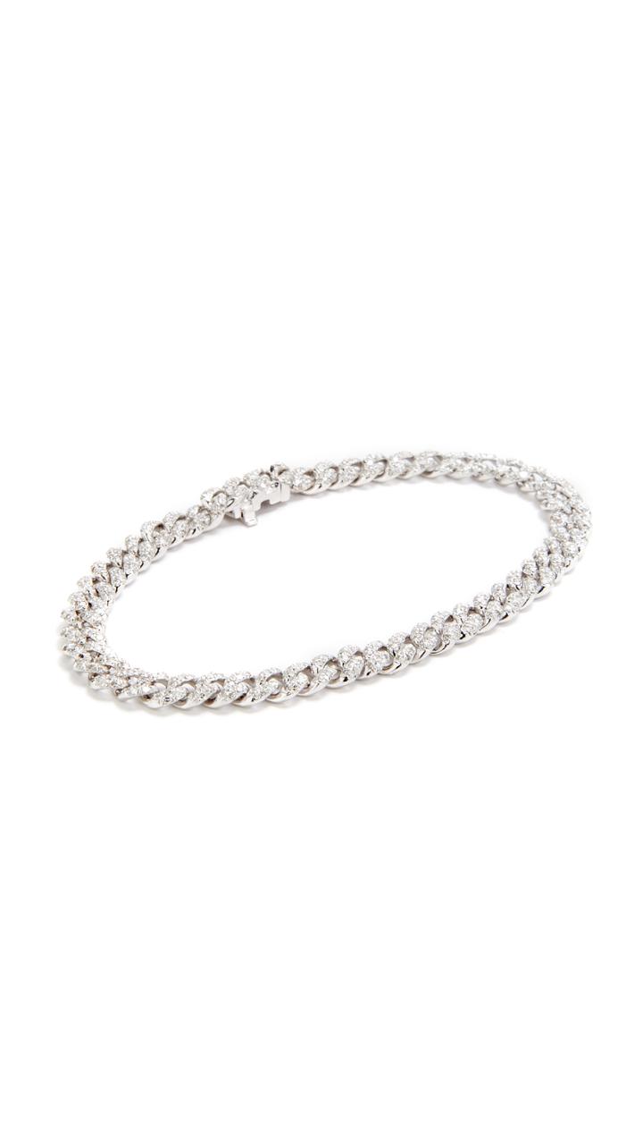 Shay 18k White Gold Mini Pave Link Bracelet