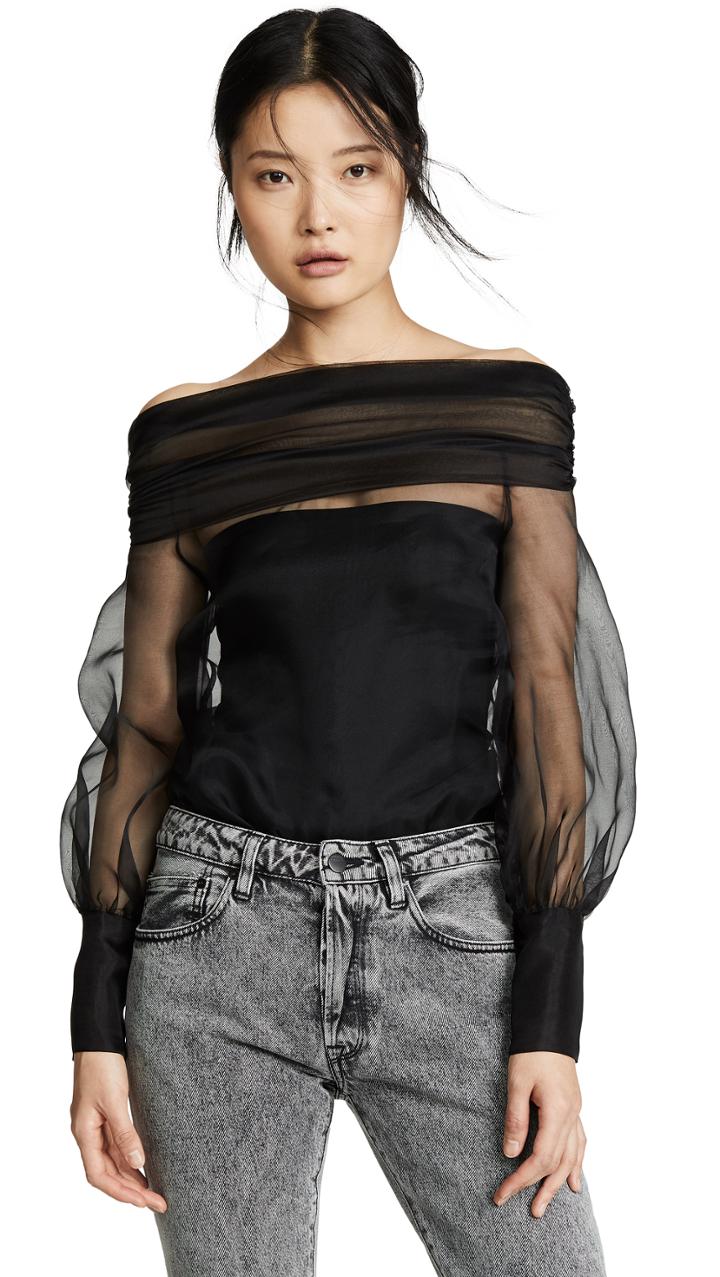 Jourden Organza Off Shoulder Top