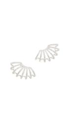 Ef Collection 14k White Gold Diamond Double Multi Huggie Earrings