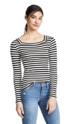 Frame Striped Bateau Long Sleeve Shirt