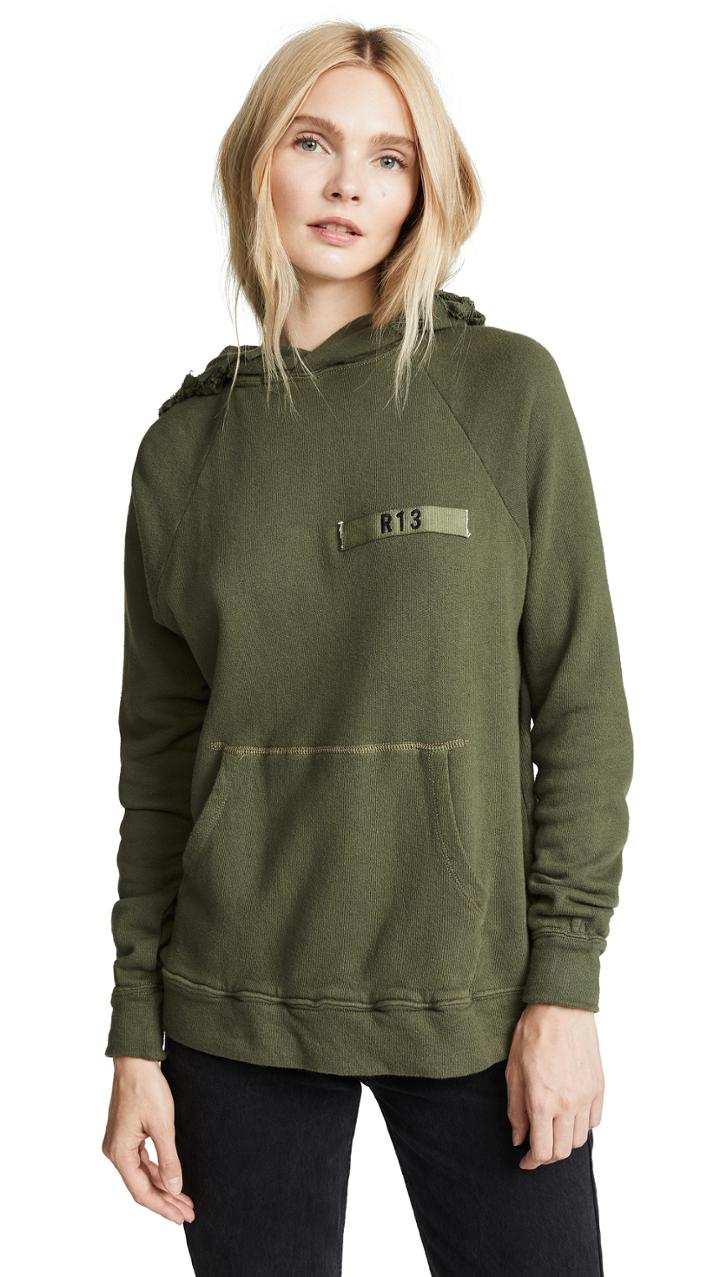 R13 Distressed Hoodie