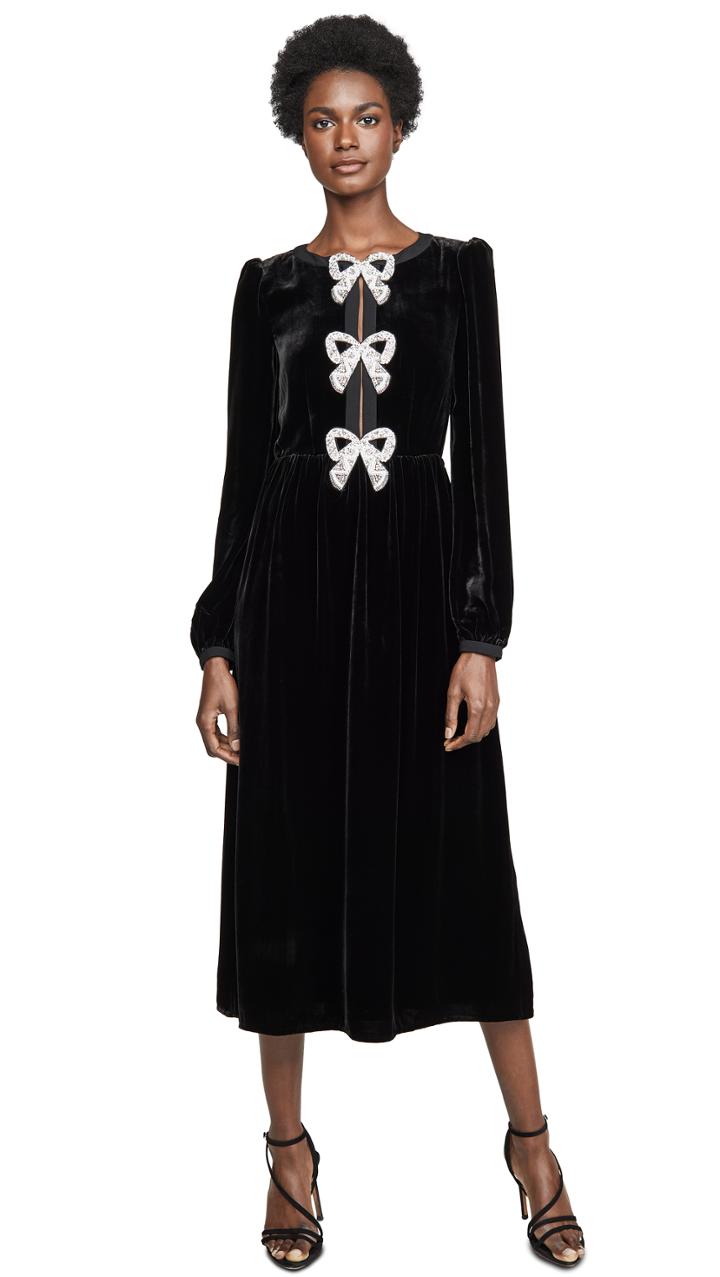 Saloni Camille Bows Dress