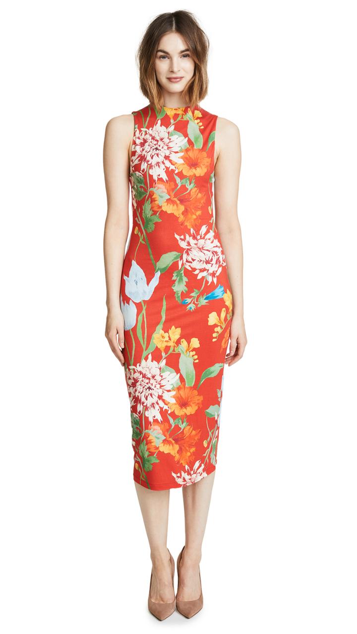 Alice Olivia Delora Mock Neck Dress
