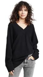 Alexanderwang T Classic Long Sleeve Deep V Tunic Sweater