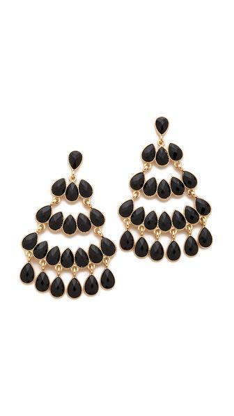 Kenneth Jay Lane Statement Chandelier Earrings - Black