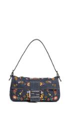 What Goes Around Comes Around Fendi Blue Embellished Baguette Bag