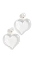 Kenneth Jay Lane Lucite Heart Drop Earrings