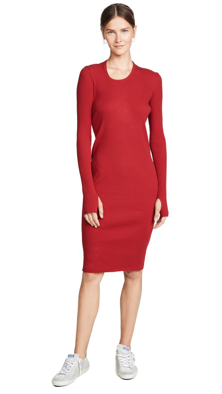 Helmut Lang Long Sleeve Rib Dress