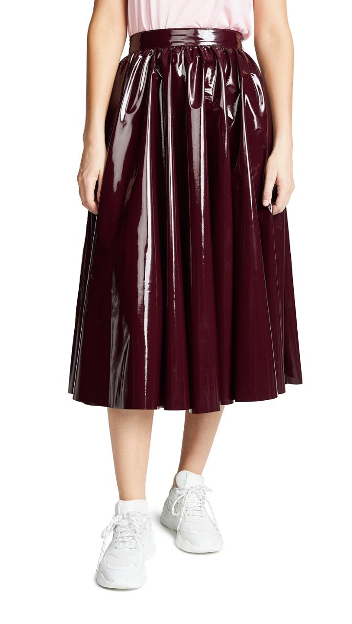 Msgm Faux Patent Full Skirt