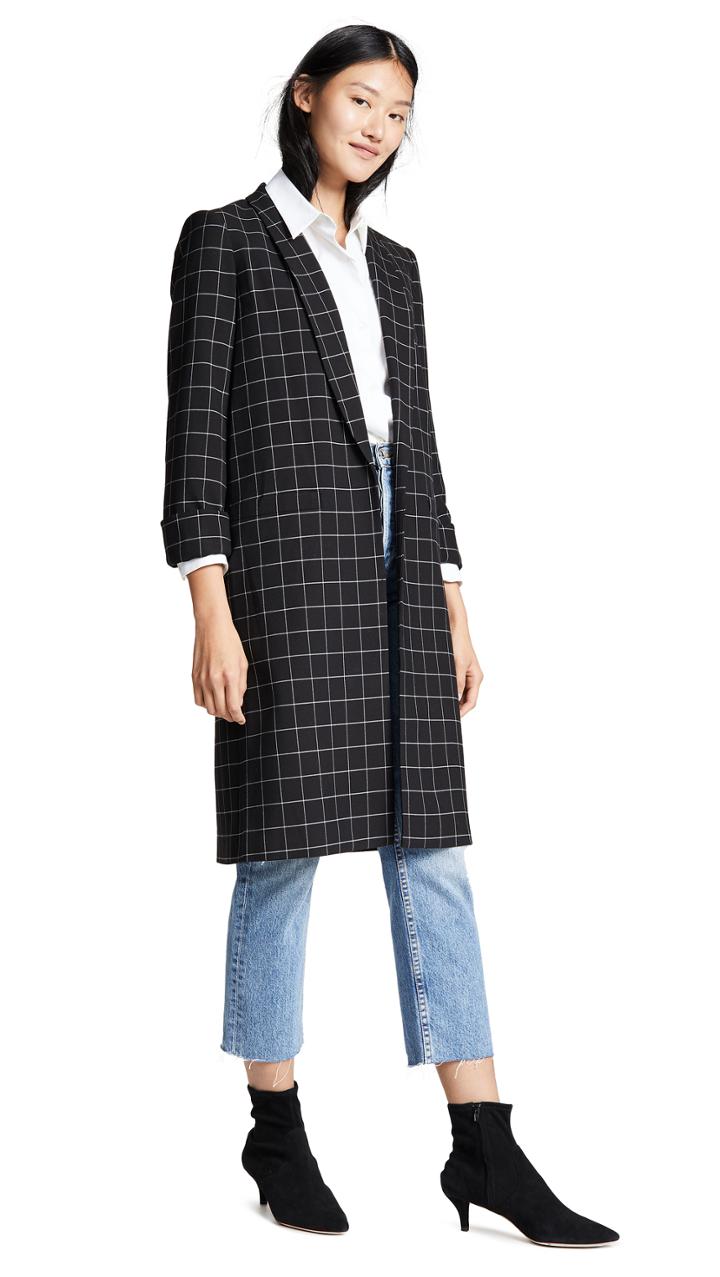 Alice Olivia Kyle Long Collar Jacket