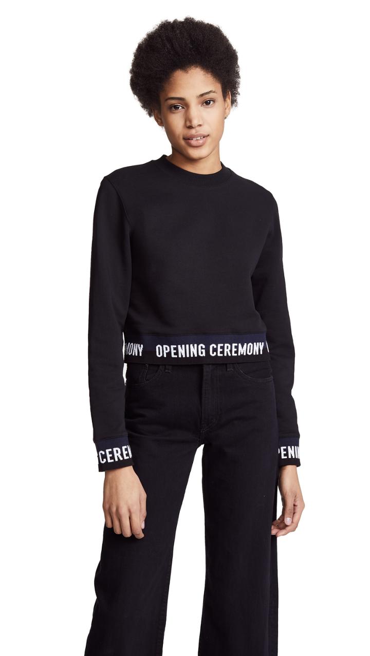 Opening Ceremony Cropped Sweatshirt With Elastic Logo
