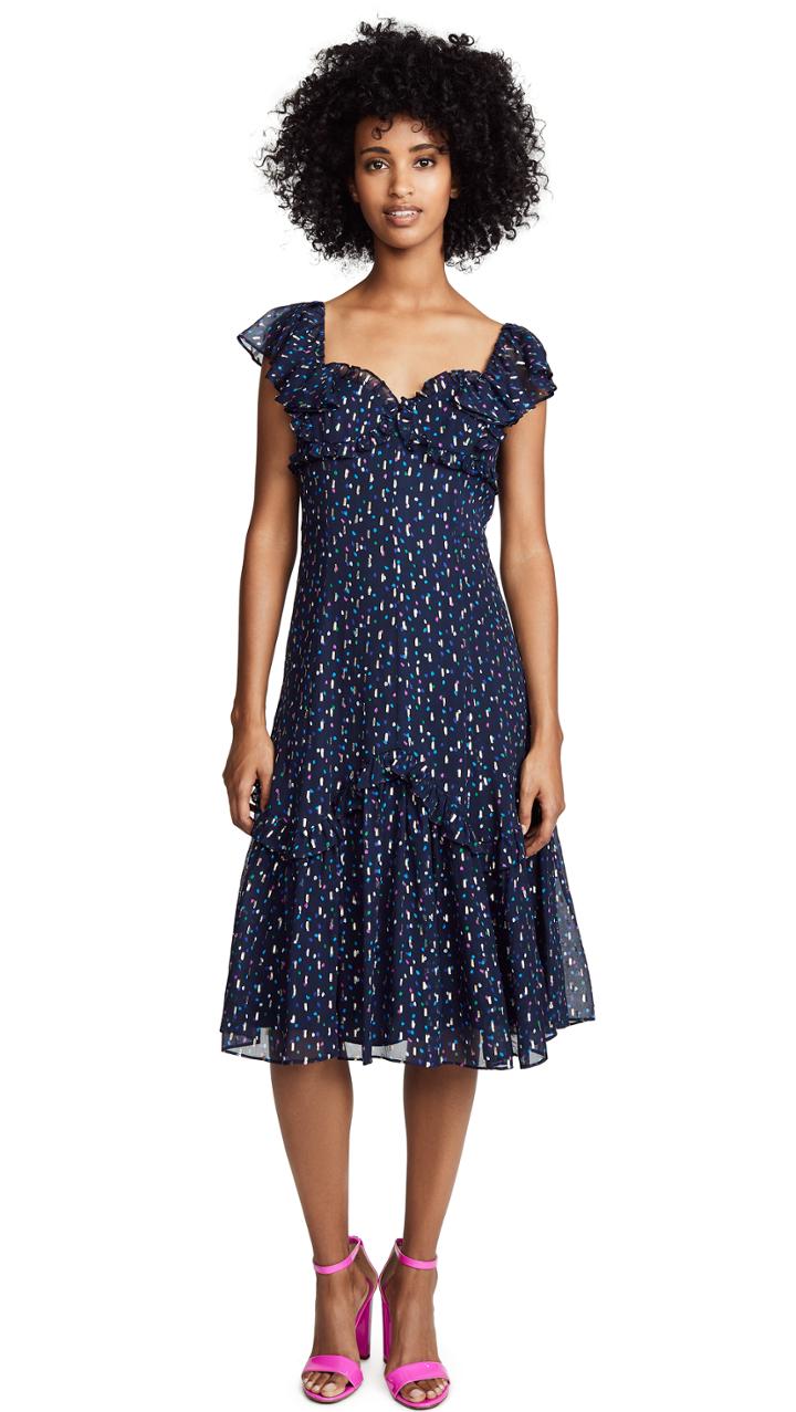 Rebecca Taylor Sleeveless Speckled Dot Dress