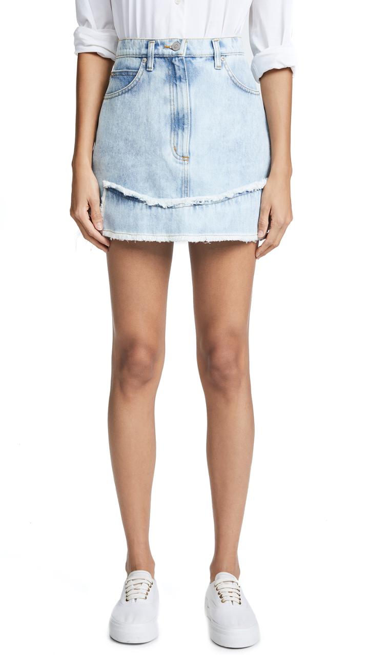 Natasha Zinko Denim Printed Miniskirt