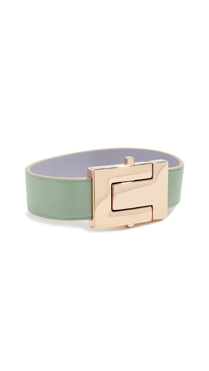 Tory Burch T Logo Leather Bracelet