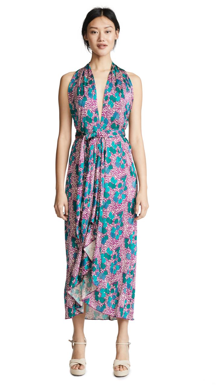 Intropia Deep V Midi Dress