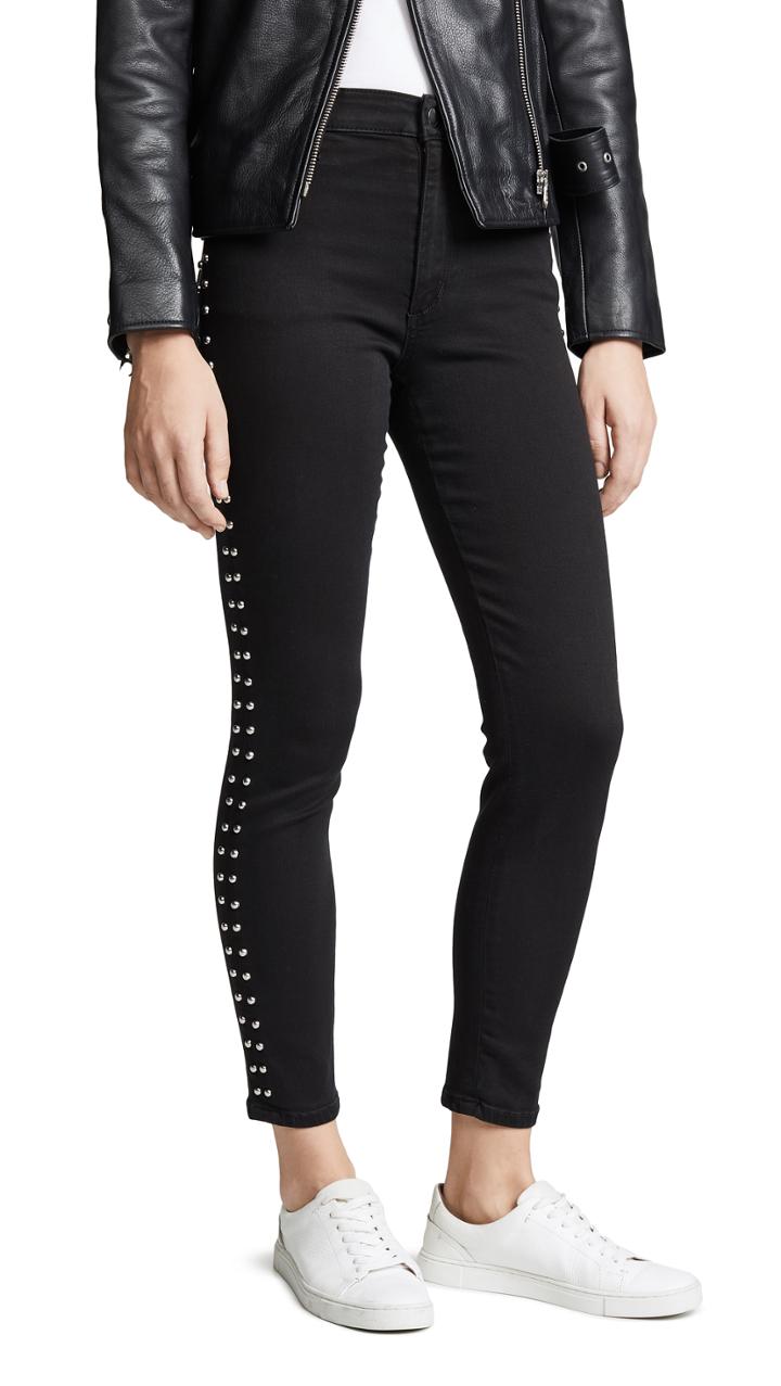 Joe S Jeans The Charlie Ankle Studded Skinny Jeans
