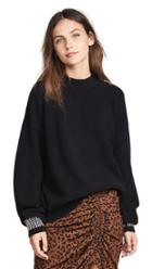 Alexander Wang Crew Neck Pullover With Crystal Cuffs