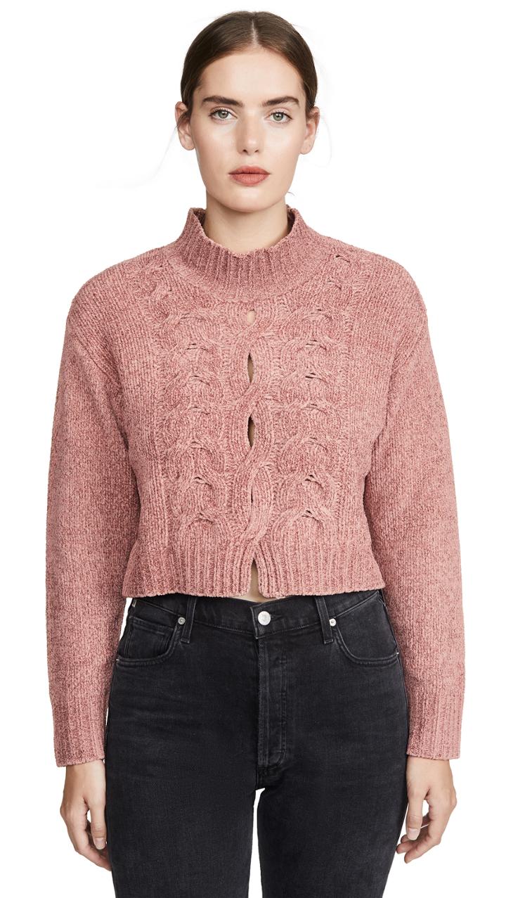 Cushnie Long Sleeved Mock Neck Sweater